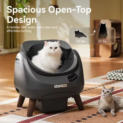 Catlink Open-X Self-Cleaning Smart Litter Box W/ Remote App Monitoring For Single Cat Households - Image 3