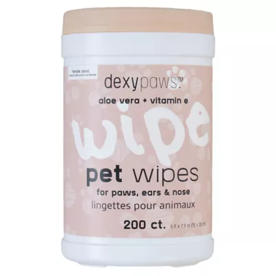 Dexypaws Pet Cleansing Wipes for Paws, Ears & Nose, Grooming Wipes for Dogs & Cats, 200 Count - Image 1