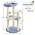 Yaheetech Cat Tree, 35.5" Cat Tower, Cat House with Scratching Posts & Padded Perch - Blue&Cream image thumbnail 3