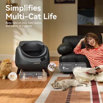 Catlink Open-X Multicat Smart Self Cleaning Cat Litterbox W/ Remote App Control & Open Top Design - Image 4