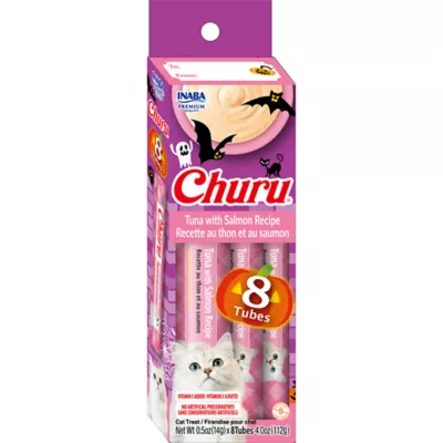 Inaba Churu Halloween 8 Pack Cat Treat Tuna with Salmon Flavour - Image 1