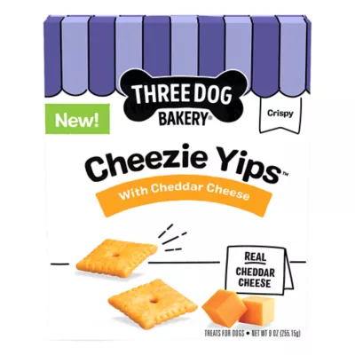 Three Dog Bakery Cheezie Yips, Crispy Dog Treats With Real Cheddar Cheese 9 oz. - Image 1