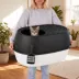 IRIS XXL Top Entry Cat Litter Box with Scoop, Covered Cat Litter Box, Black & White image thumbnail 5