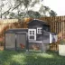 PawHut 84" Chicken Coop Wooden Hen House, Outdoor with Nesting Box and Run image thumbnail 2