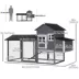 PawHut 84" Chicken Coop Wooden Hen House, Outdoor with Nesting Box and Run image thumbnail 3