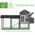 PawHut 84" Chicken Coop Wooden Hen House, Outdoor with Nesting Box and Run image thumbnail 4