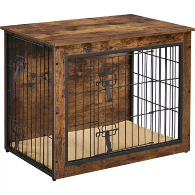 Yaheetech Dog Crate-Furniture with Cushion with Double Doors/Adjustable Feet - Image 1