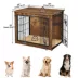 Yaheetech Dog Crate-Furniture with Cushion with Double Doors/Adjustable Feet image thumbnail 3