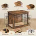 Yaheetech Dog Crate-Furniture with Cushion with Double Doors/Adjustable Feet image thumbnail 4