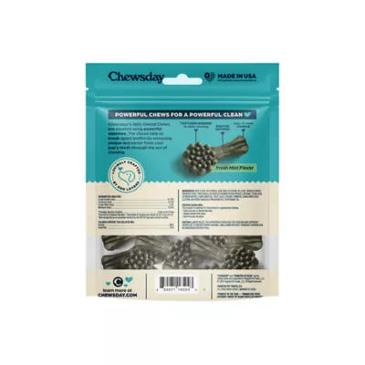 Chewsday Extra Small Dog Dental Treat - Enzyme Infused, Fresh Mint Flavor - Image 2