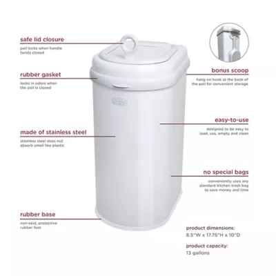 Ubbi Stainless Steel Pet Waste Pail, Uses Any Trash Bag, Scoop Included - Image 5