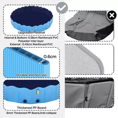 Yaheetech Foldable Dog Pool Collapsible Hard Plastic Dog Swimming Pool - Scalloped Edge - Image 4
