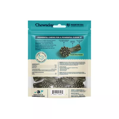Chewsday Large Dog Dental Treat - Enzyme Infused, Fresh Mint Flavor - Image 2