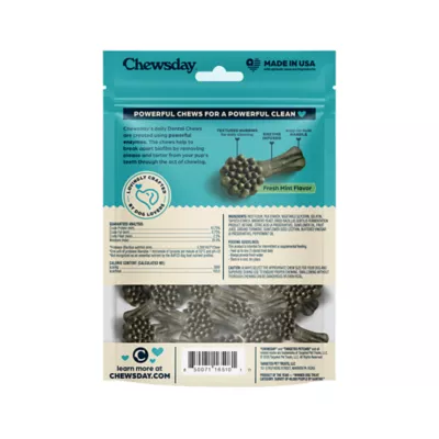 Chewsday Medium Dog Dental Treat - Enzyme Infused, Fresh Mint Flavor - Image 2