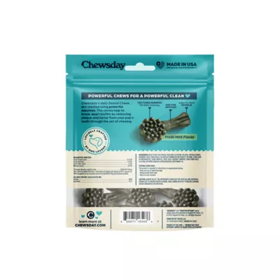 Chewsday Small Dog Dental Treat - Enzyme Infused, Fresh Mint Flavor - Image 2