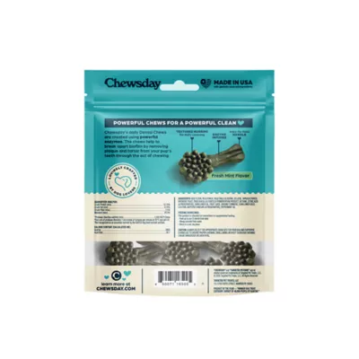 Chewsday Extra Small Dog Dental Treat - Enzyme Infused, Fresh Mint Flavor - Image 2