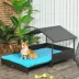PawHut Rattan Dog House with Canopy, Water-Resistant Cushion, for Medium Dogs image thumbnail 2