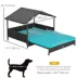 PawHut Rattan Dog House with Canopy, Water-Resistant Cushion, for Medium Dogs image thumbnail 3