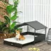 PawHut Rattan Dog House with Canopy, Water-Resistant Cushion, for Medium Dogs image thumbnail 2