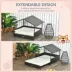 PawHut Rattan Dog House with Canopy, Water-Resistant Cushion, for Medium Dogs image thumbnail 4