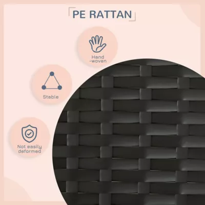 PawHut Rattan Dog House with Canopy, Water-Resistant Cushion, for Medium Dogs - Image 5