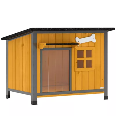 PawHut Outdoor Dog House with Anti-Chewing Steel Frame, Openable Roof and Removable Floor - Med Dogs - Image 1