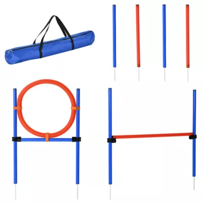 PawHut Dog Agility Training Kit - High Jump, Weave Pole, Ring - Image 1