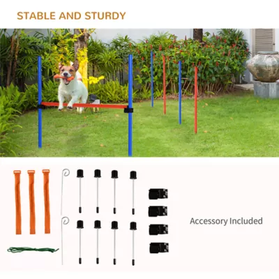 PawHut Dog Agility Training Kit - High Jump, Weave Pole, Ring - Image 6