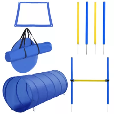 PawHut Dog Agility Starter Kit -Tunnel, Weave Poles, High Jump - Image 1