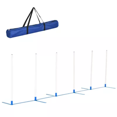 PawHut Adjustable Dog Agility Training Obstacle Set with Weaves Poles and Storage Bag - Image 1
