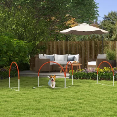PawHut Dog Agility Obstacle Course with Weave Poles and Carry Bag - Image 2