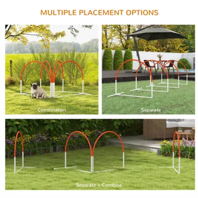 PawHut Dog Agility Obstacle Course with Weave Poles and Carry Bag - Image 4