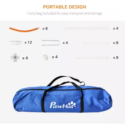 PawHut Dog Agility Obstacle Course with Weave Poles and Carry Bag - Image 6