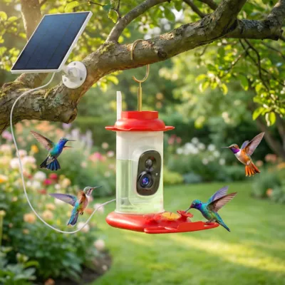 PawHut Smart Hummingbird Feeder with Camera, AI Identifier of 16,000 birds, 2K HD Video, 3W Solar - Image 2