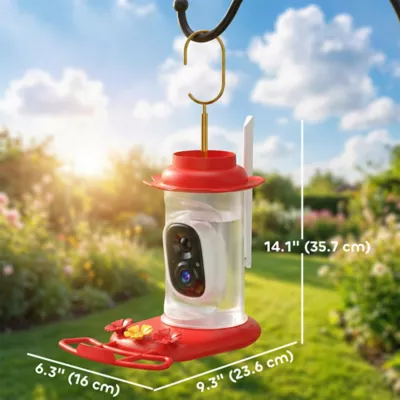 PawHut Smart Hummingbird Feeder with Camera, AI Identifier of 16,000 birds, 2K HD Video, 3W Solar - Image 3