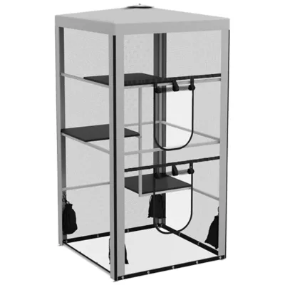 PawHut 79" Cat Enclosure, Indoor/Outdoor, with 3 Platforms, Door and 4 Sand Bags - Image 1