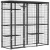 PawHut Weld Wire Catio Outdoor Indoor with Waterproof Cover, 4 Jumping Platforms, Hammock image thumbnail 1