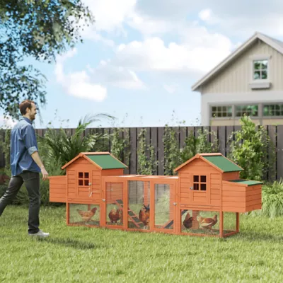 PawHut 123" Extra Large Chicken Coop with Outdoor Run Ramps and Nesting Boxes - Image 2