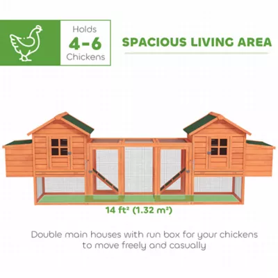 PawHut 123" Extra Large Chicken Coop with Outdoor Run Ramps and Nesting Boxes - Image 4