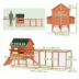 PawHut 137" Wooden Chicken Coop with Chicken Run, Nesting Box image thumbnail 3