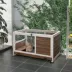 PawHut Wooden Indoor Rabbit Hutch Habitat with Wheels, and Pull-Out Tray image thumbnail 2