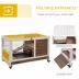 PawHut Wooden Indoor Rabbit Hutch Habitat with Wheels, and Pull-Out Tray image thumbnail 5