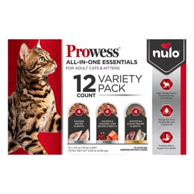 Nulo Prowess All in One Essentials Wet Cat Food - Pate & Shreds, 12 count, Variety Pack - Image 1