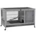 PawHut Wooden Indoor Rabbit Hutch Habitat with Wheels, and Pull-Out Tray image thumbnail 1