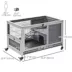 PawHut Wooden Indoor Rabbit Hutch Habitat with Wheels, and Pull-Out Tray image thumbnail 3