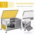 PawHut Wooden Indoor Rabbit Hutch Habitat with Wheels, and Pull-Out Tray image thumbnail 5