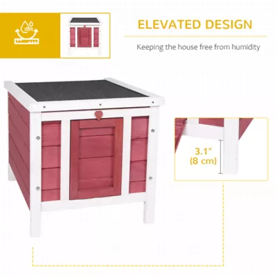 PawHut Wooden Rabbit Hutch with Waterproof & Openable Asphalt Roof, Indoor/Outdoor - Image 6