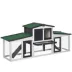 PawHut Large Rabbit Hutch with Double Runs, Removable Tray, Ramps, Roof image thumbnail 1