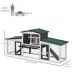PawHut Large Rabbit Hutch with Double Runs, Removable Tray, Ramps, Roof image thumbnail 3