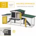 PawHut Large Rabbit Hutch with Double Runs, Removable Tray, Ramps, Roof image thumbnail 5